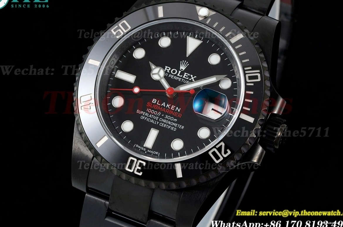 Dot SS Submariner 40mm Black VS3135 DLC V6F Blaken 0416